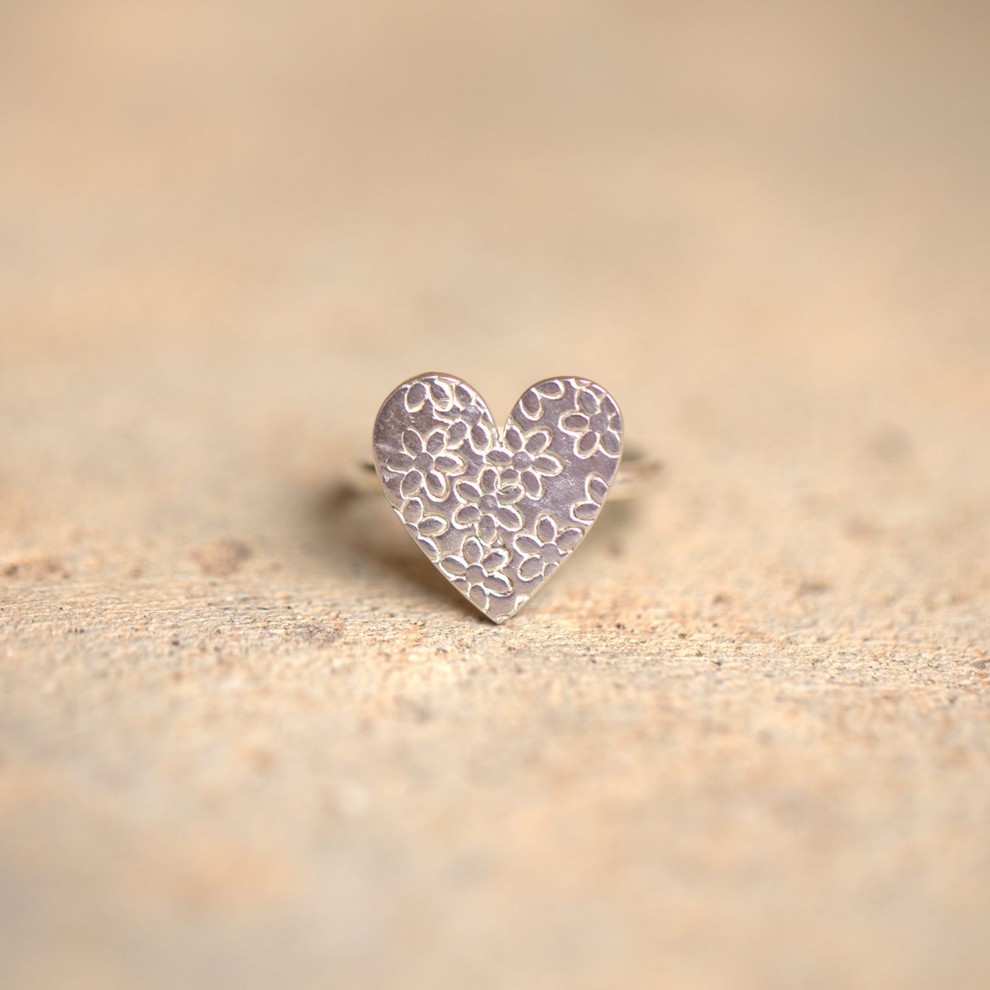 Silver Flower Heart