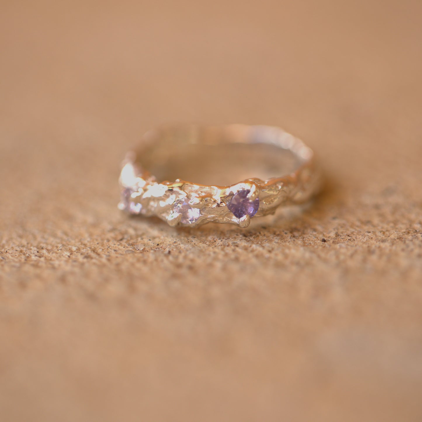 Dainty 3 Sapphire Ring
