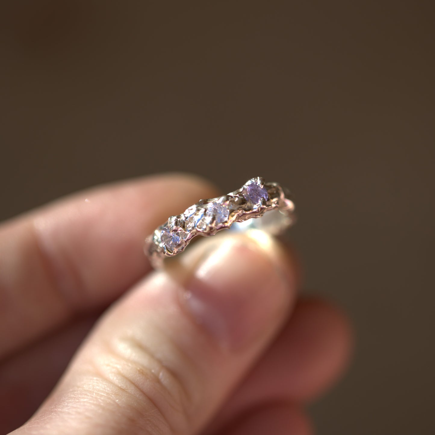 Dainty 3 Sapphire Ring