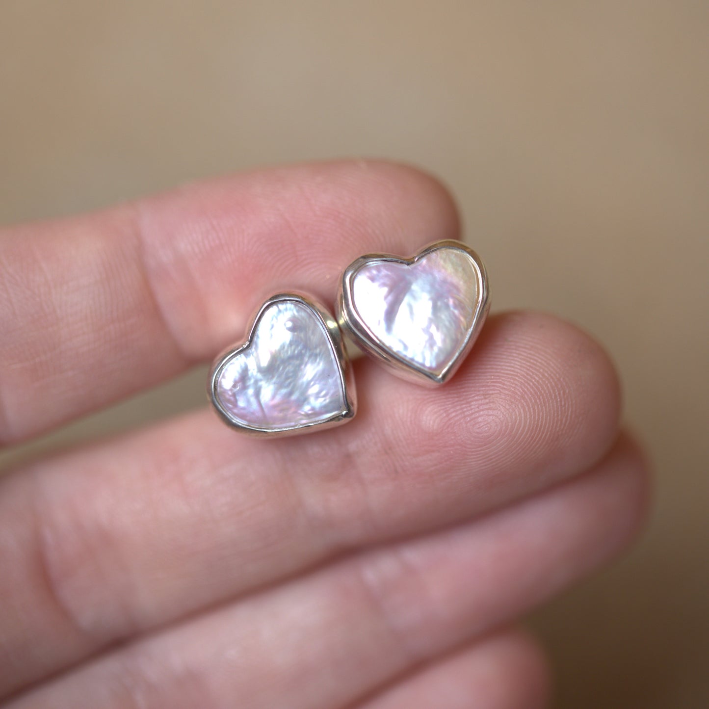 Heart Pearl Studs