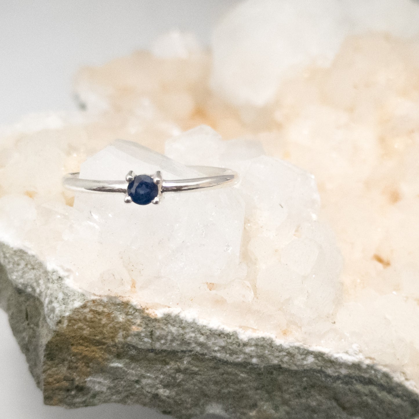 Sapphire Blue Silver Stacker