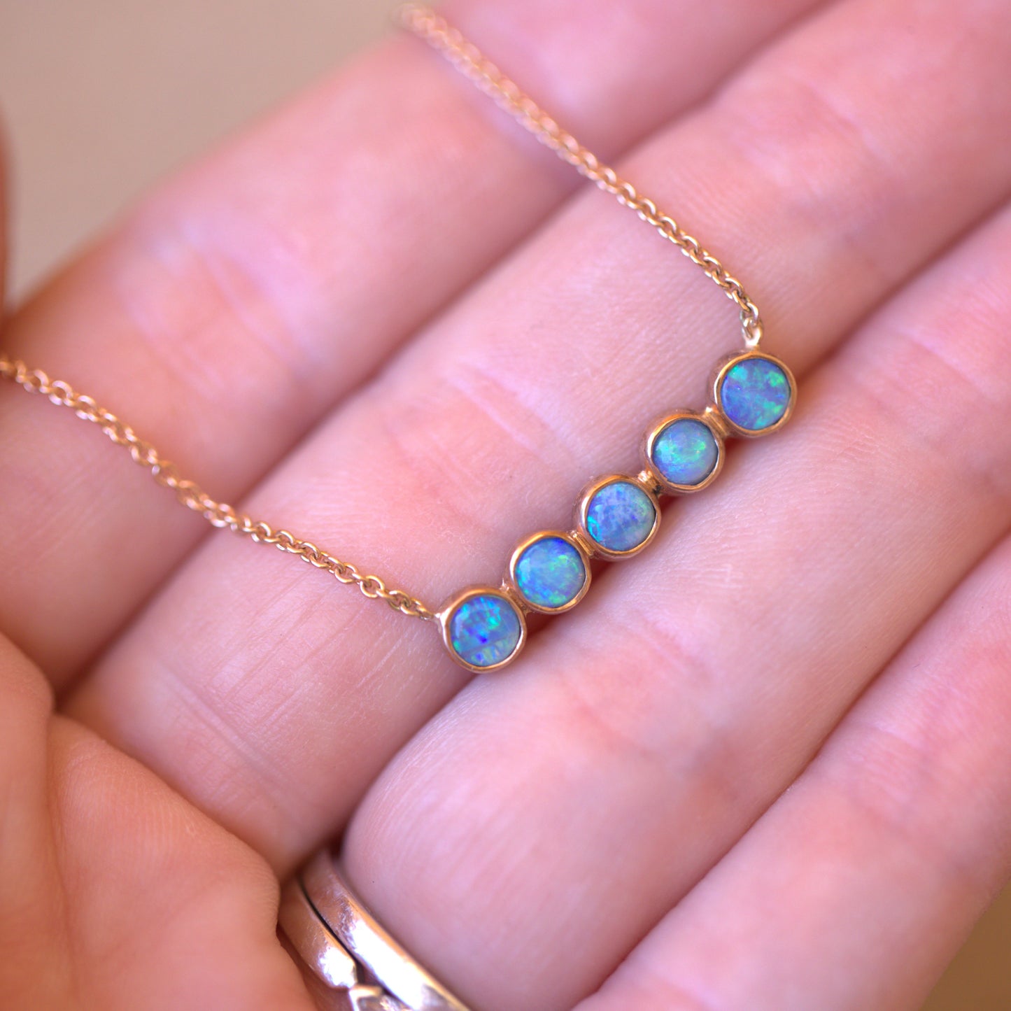 Opal Blue Green Necklace