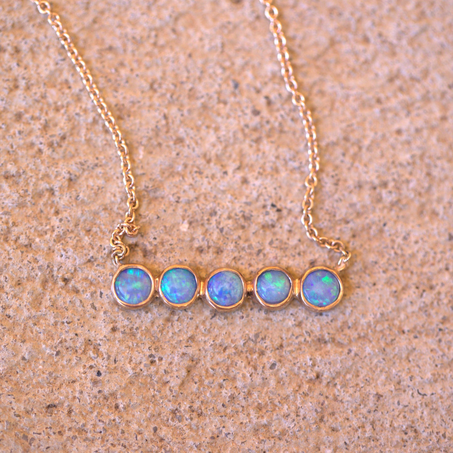 Opal Blue Green Necklace