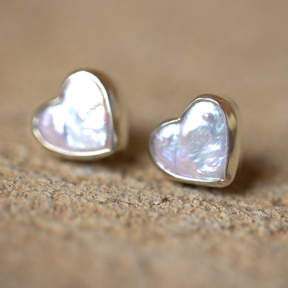 Heart Pearl Studs