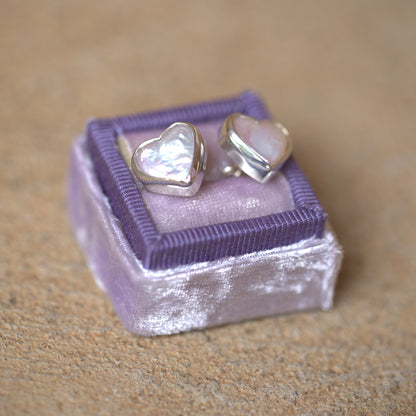 Heart Pearl Studs
