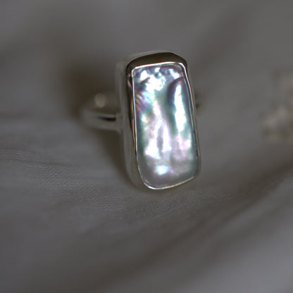 Rectangle Pearl Ring