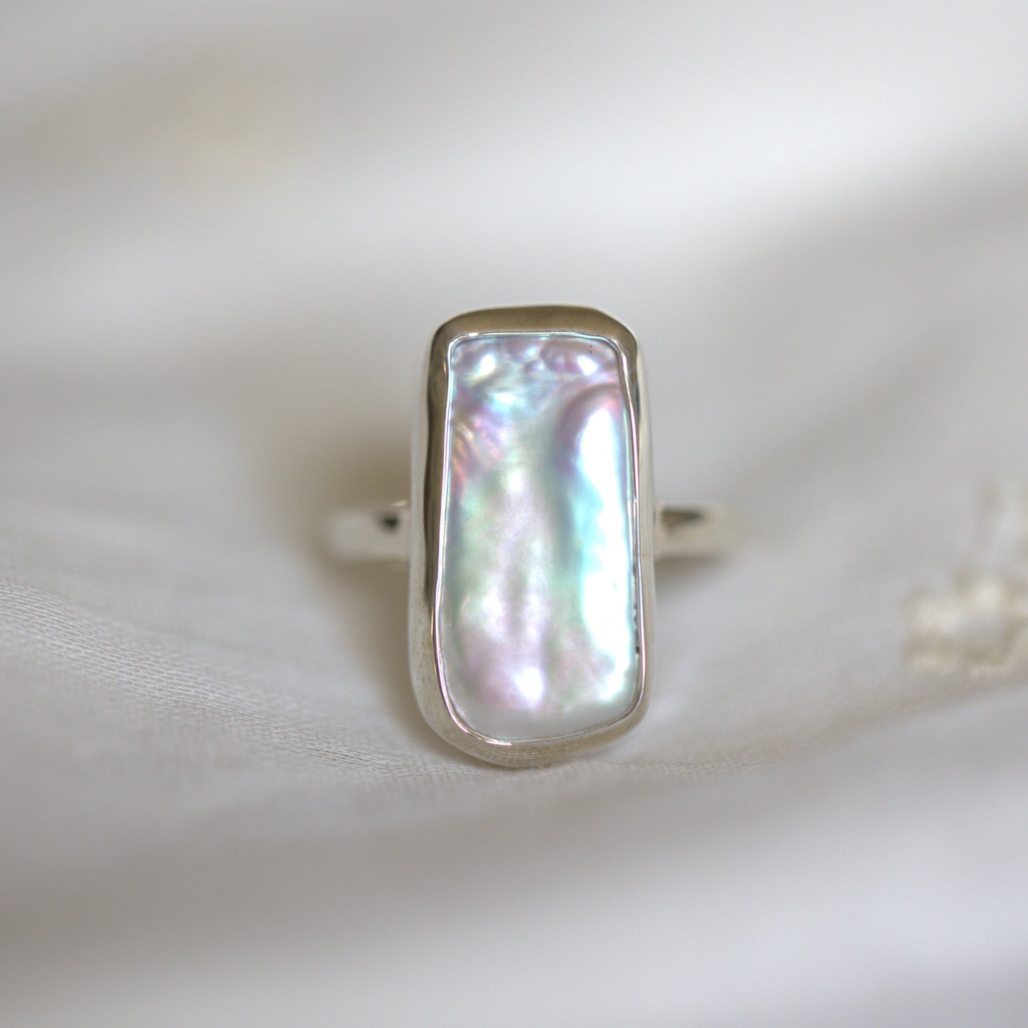 Rectangle Pearl Ring