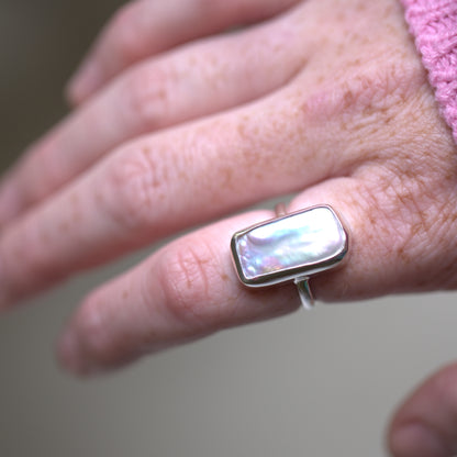 Rectangle Pearl Ring