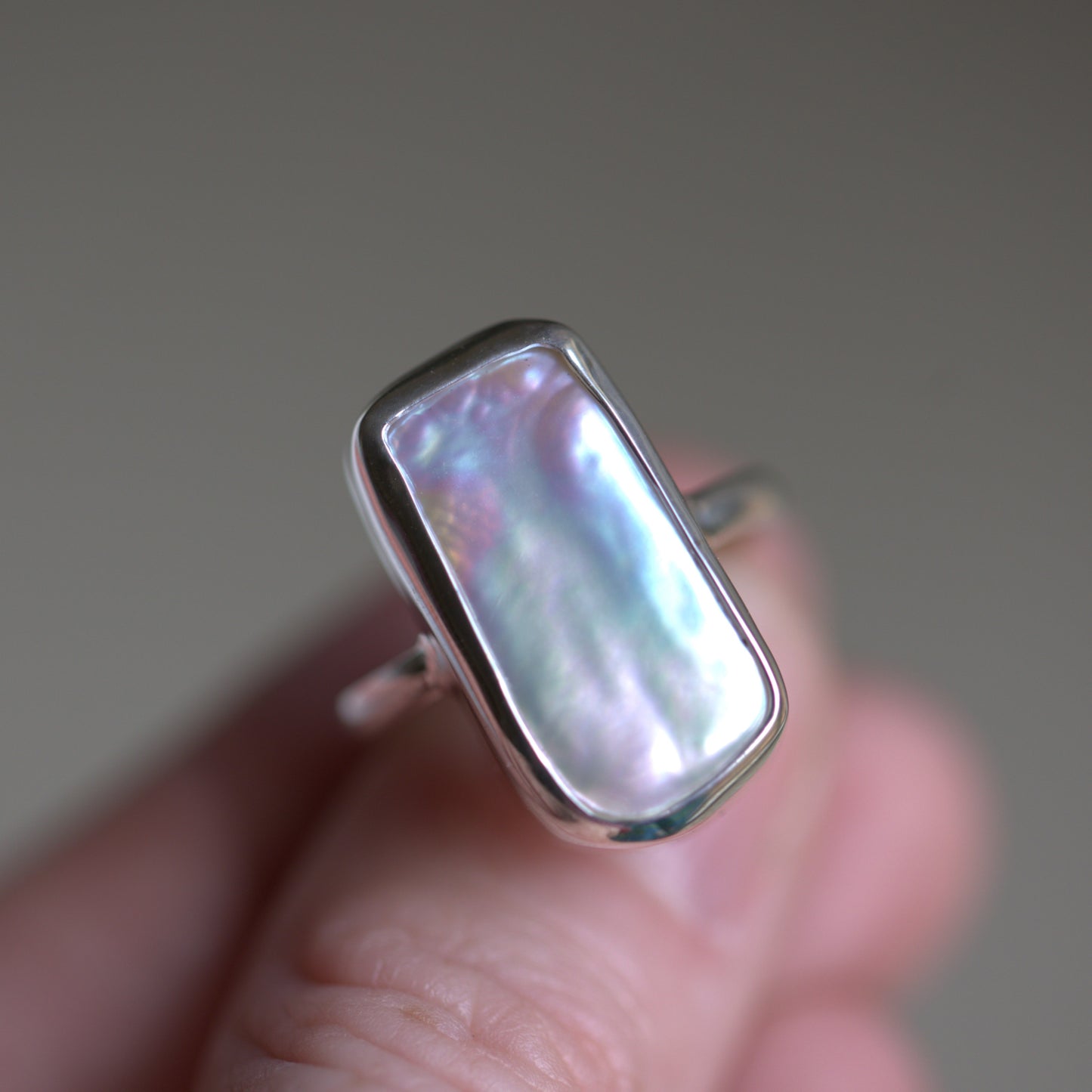 Rectangle Pearl Ring