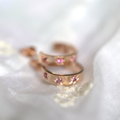 Celestial Rose Gold Stars Pink Spinel