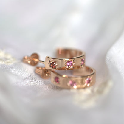 Celestial Rose Gold Stars Pink Spinel