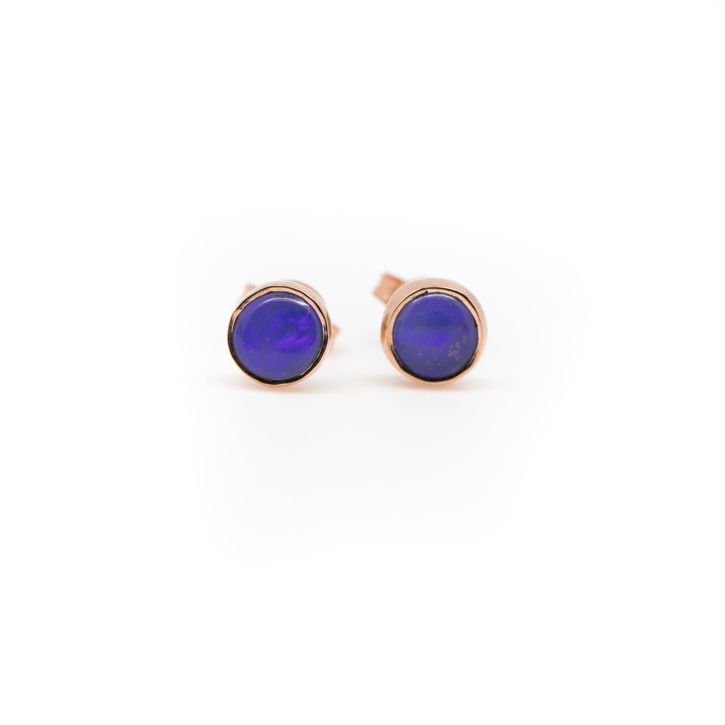 Rose Gold Blue Purple Opal 5mm Studs